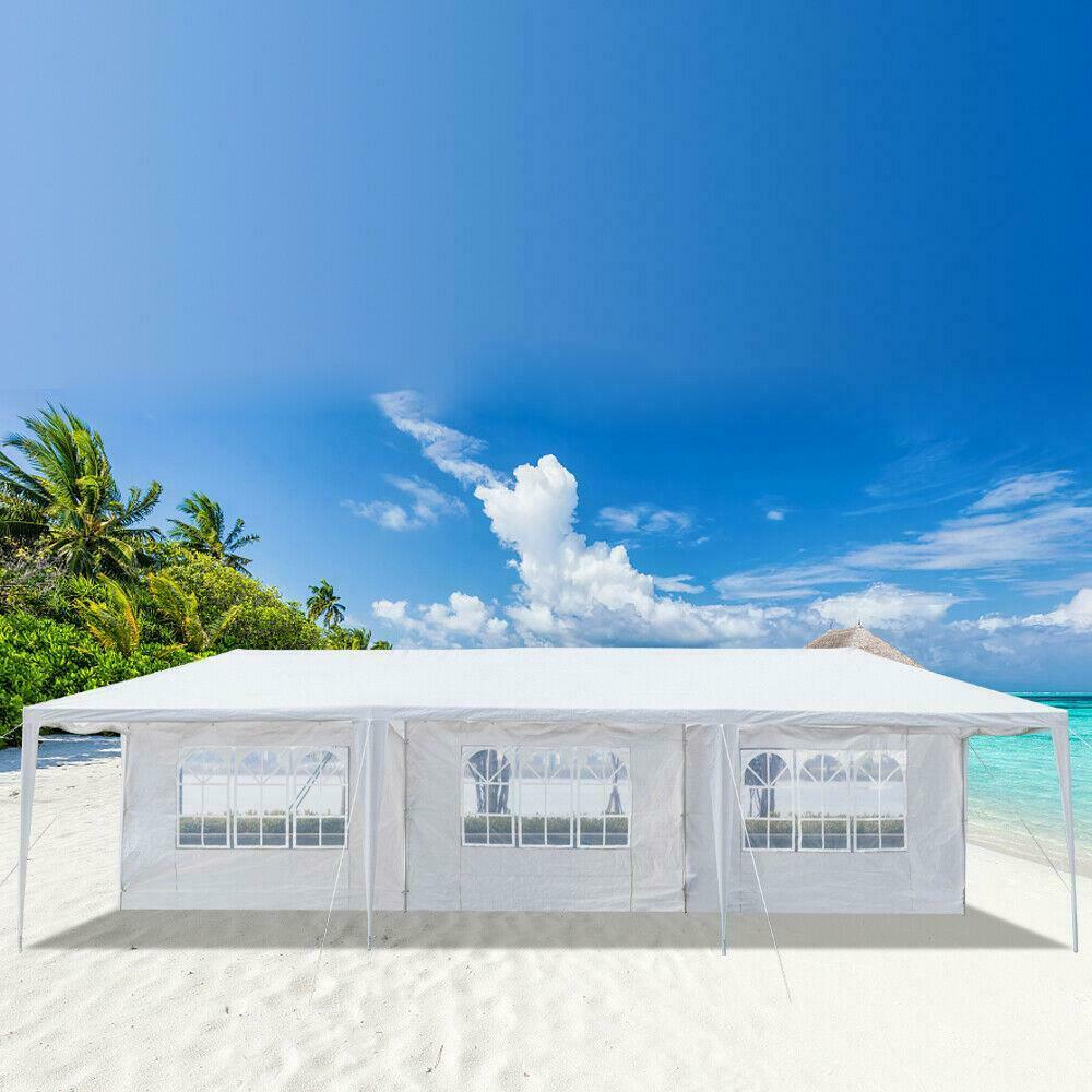 Party Tent Parking Shed Camping Canopy Waterproof Portable 5 Sides 10 x 30 Feet White - Image 2